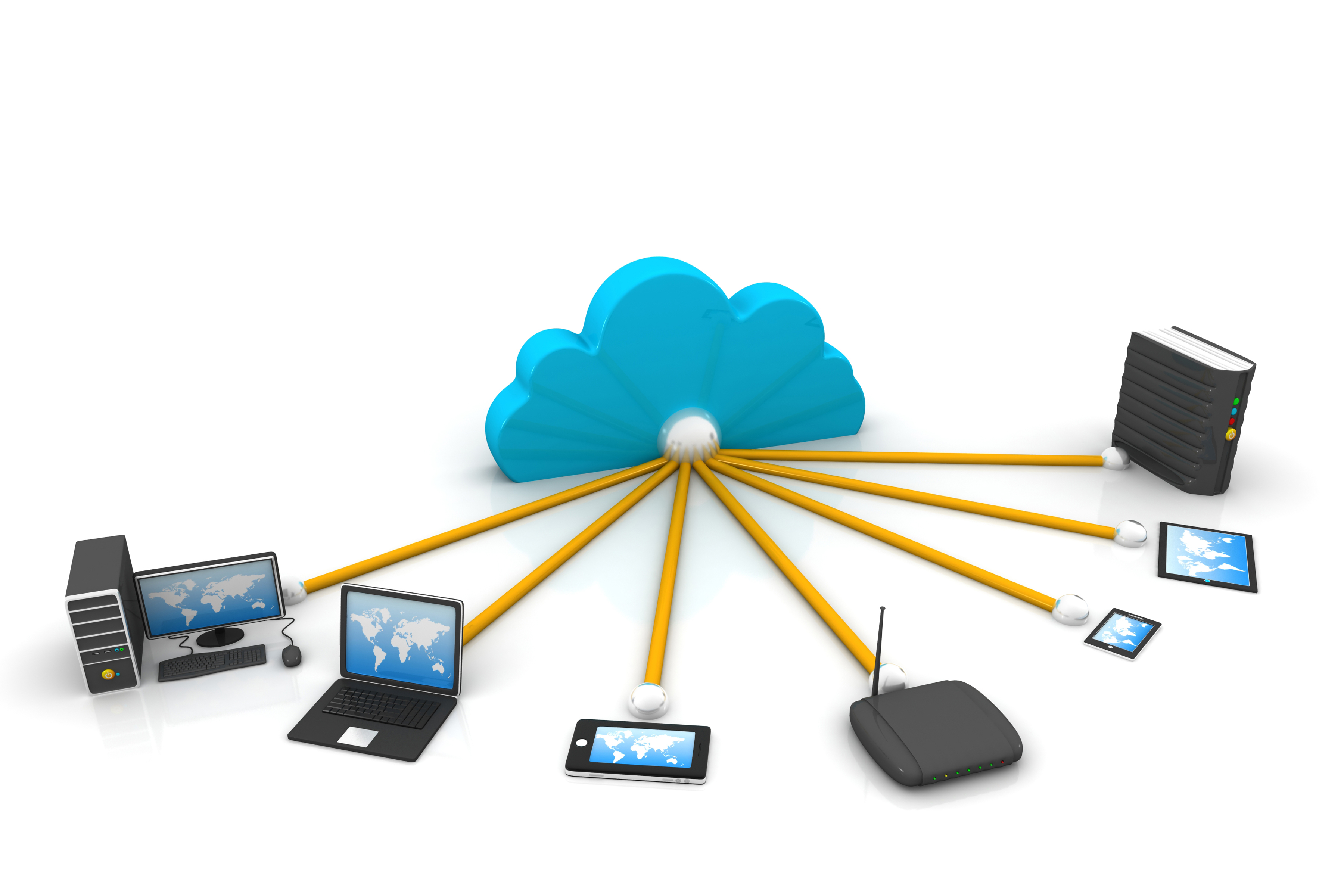 Multiple devices connected to a cloud backup service