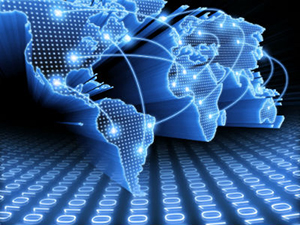 Visual representation of continents with connections to multiple places