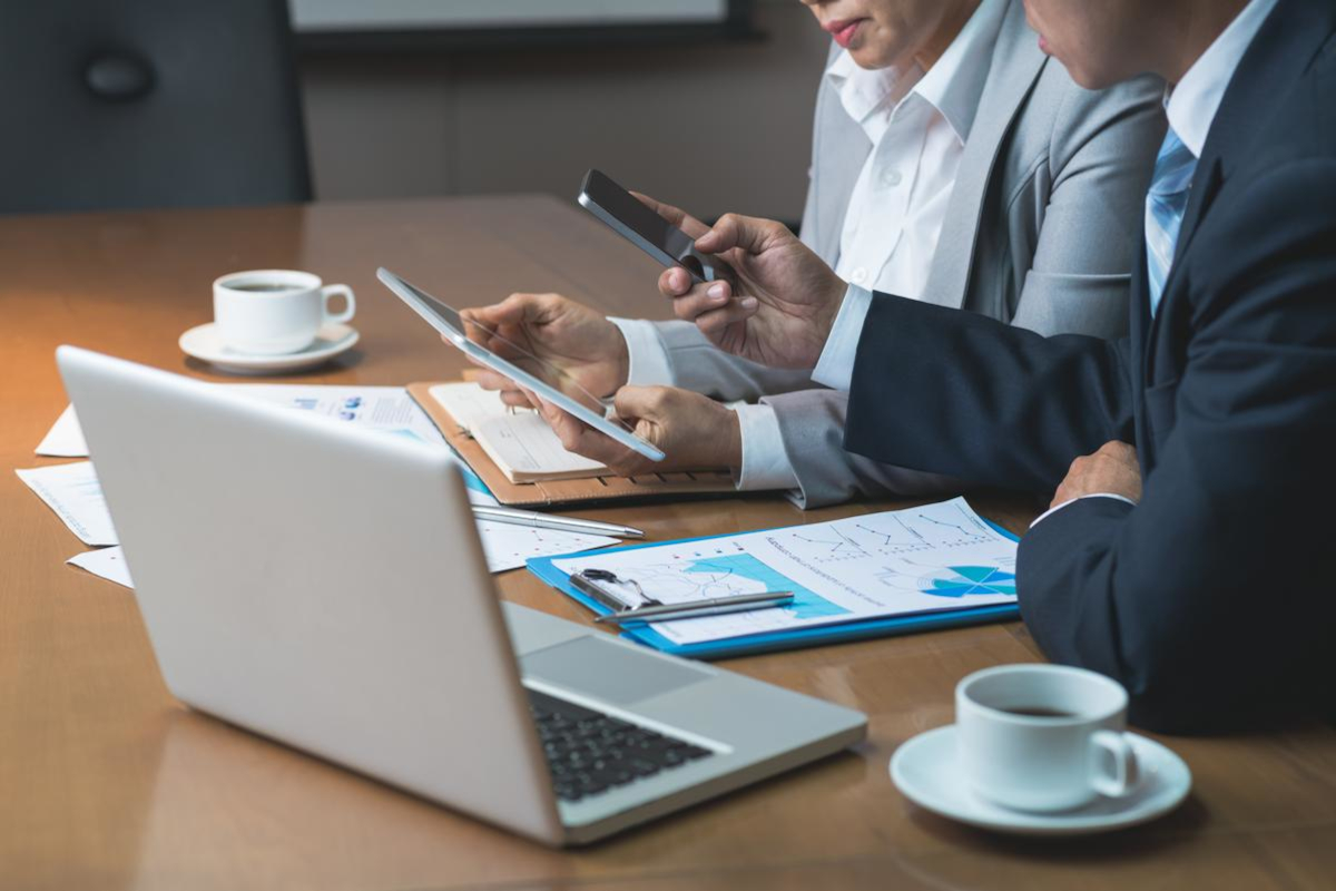 Two men working in an office